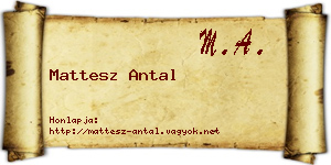 Mattesz Antal névjegykártya